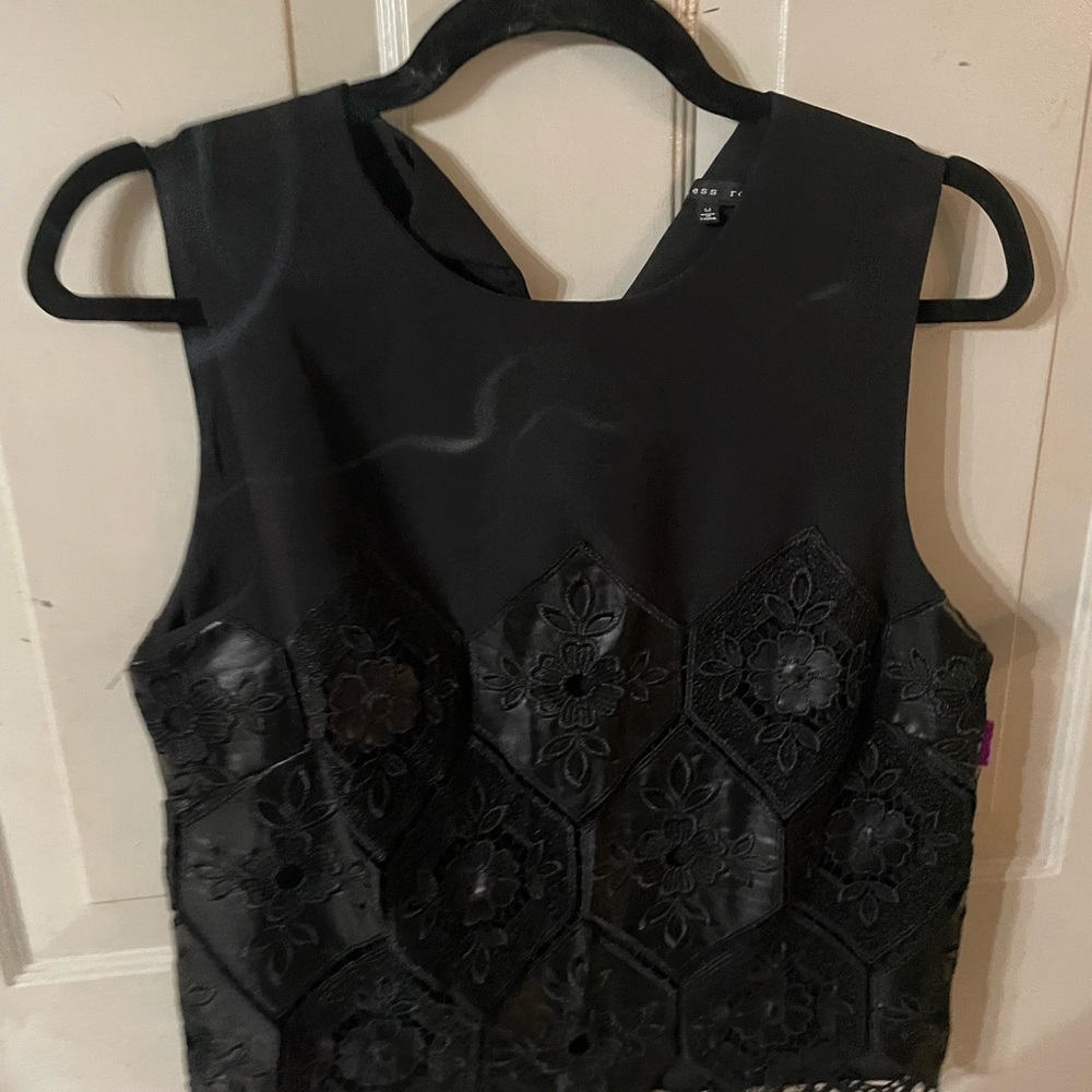 Endless Rose Black Top with Lace Detail
